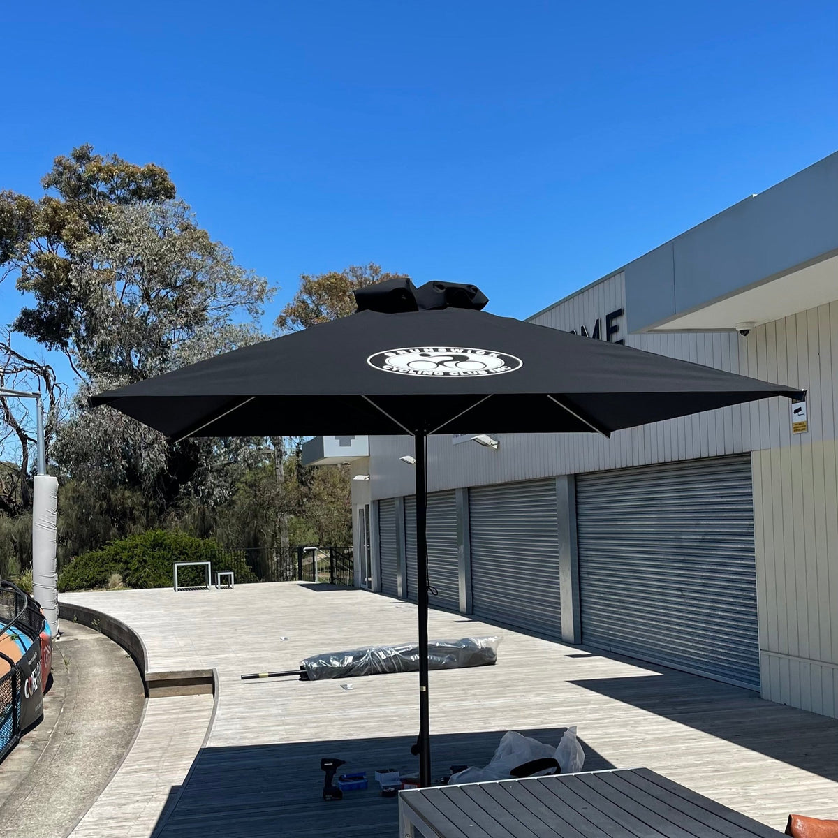 3m Black Aluminium Umbrella – Brunswick Cycling Club