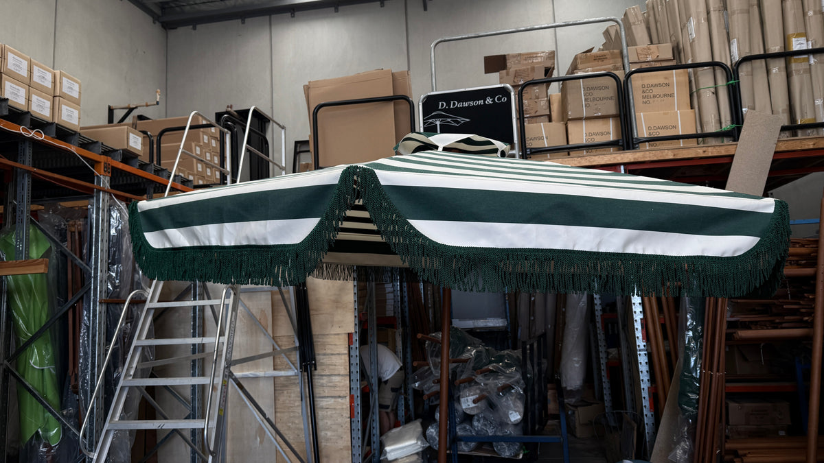 10ft Hexagonal Umbrella with Valances & Tassels